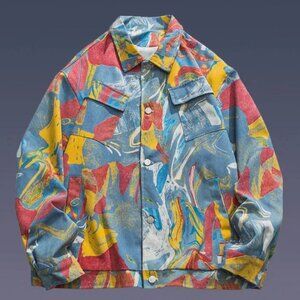 RARE Abstract Graffiti Denim Jacket | Never Worn | Tags On | Unisex